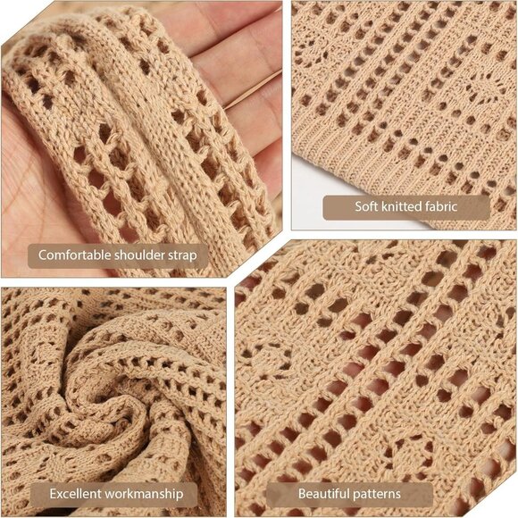 Women's Light Tan Shoulder Shopping Handbag Casual Travel Totes Fold Able Bags - Picture 3 of 7